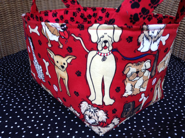 Fabric Basket Storage Bin Made From the Cutest Dog Fabric