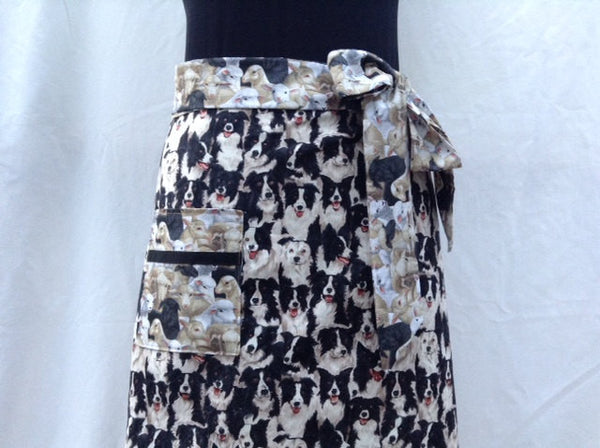 Border Collies and Sheep Half Hostess Apron