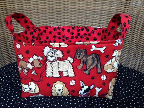 Fabric Basket Storage Bin Made From the Cutest Dog Fabric
