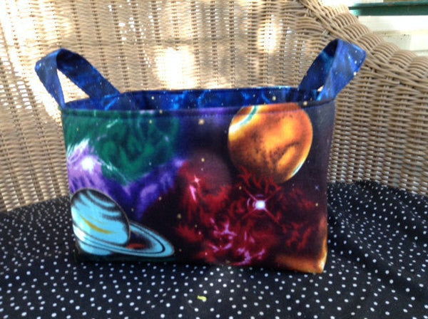 Fabric Basket Storage Bin Made from Planets Galaxy Fabric