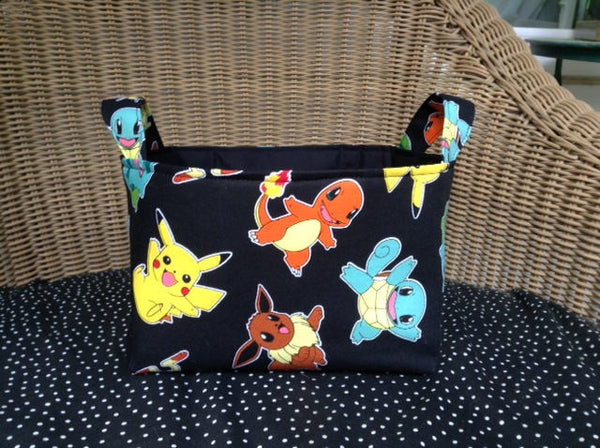 Fabric Basket Storage Bin Made from Pokemon Character Fabric