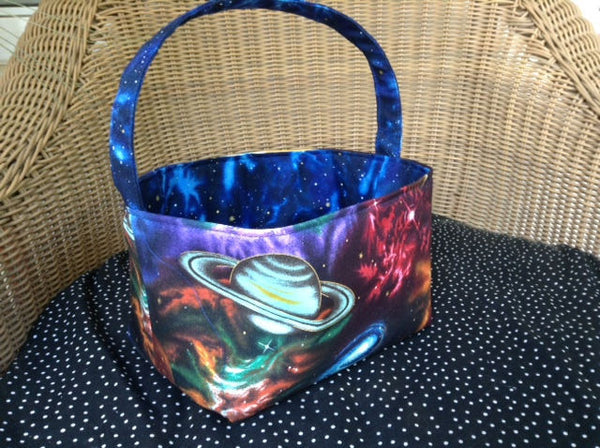 Fabric Basket Storage Bin Made from Planets Galaxy Fabric
