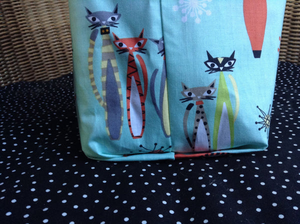 Retro Kitty Cat Grocery Tote