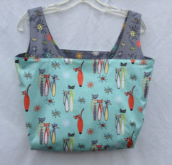 Retro Kitty Cat Grocery Tote